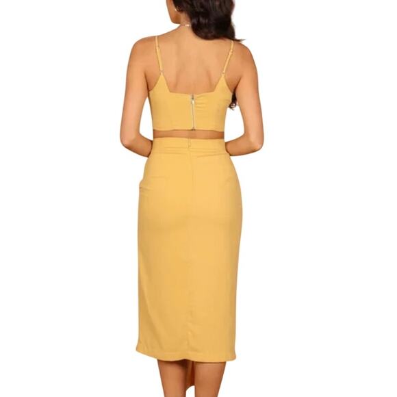 SNDYS Petal and Pup Yellow Zanita 2 Piece Tank and Twist Waist Midi Skirt Medium - Picture 8 of 8